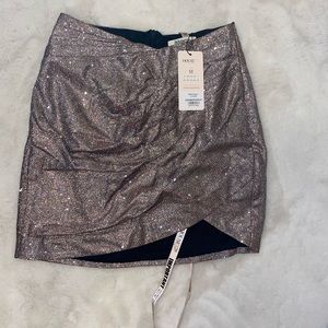 SPARKLE DRAPED MINI SKIRT